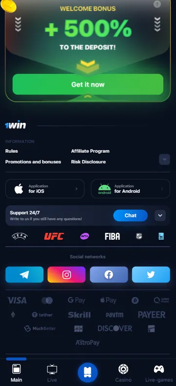 download 1win application